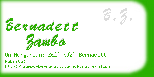 bernadett zambo business card